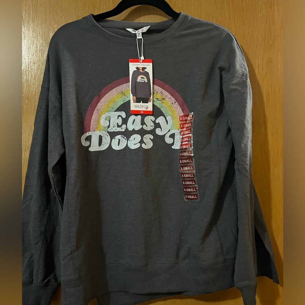****SOLd***Wildfox Women's Grey Sweatshirt Easy Does It
Size XS - Picture 1 of 8